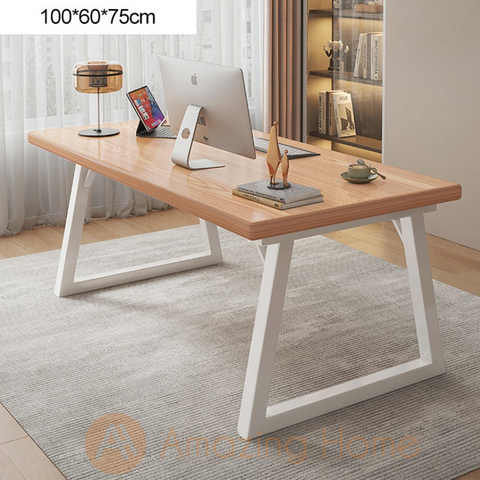 Kazumi 100cm Solid Wood Thick Frame Wide Working Desk Writing Table