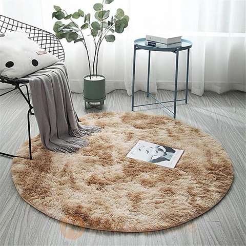 Amazing Home Round Rug Mat Carpet Khaki 110cm