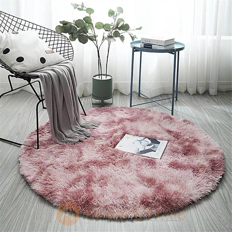 Amazing Home Round Rug Mat Carpet Pink 110cm