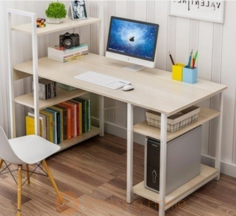 (Offer Price) Tommy Study Table Computer Desk With Bookcase CPU Stand