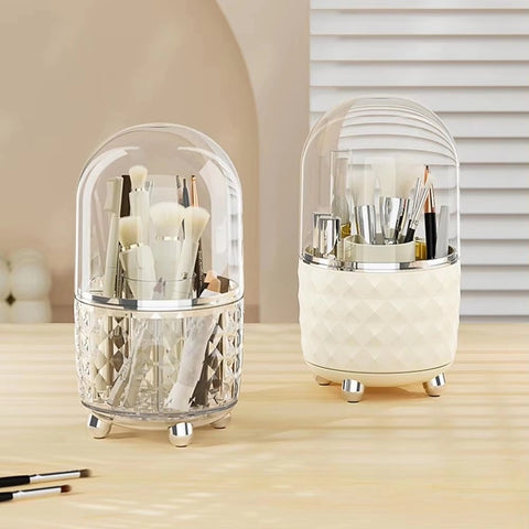 Amazing Home 360° Rotating Cosmetics Make up Brush Organizer Storage With Lid