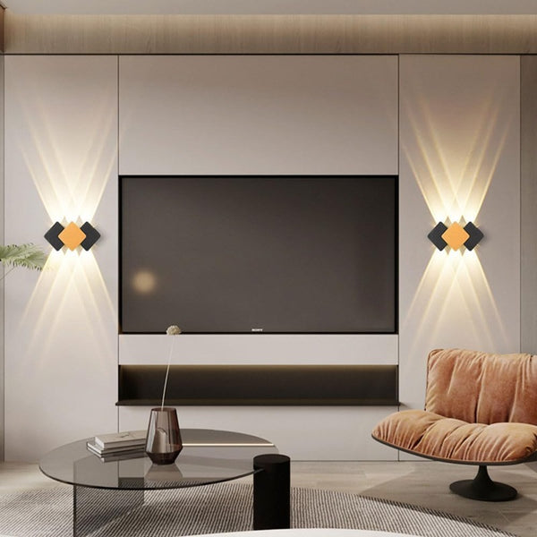 Outdoor waterproof LED wall light modern diamond design for indoor and outdoor use
