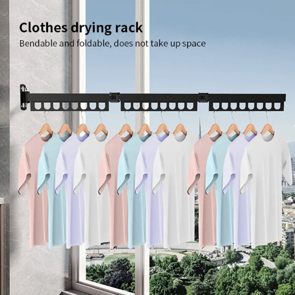 Foldable Wall-Mounted Clothes Drying Rack – Retractable Space-Saving Laundry Hanger