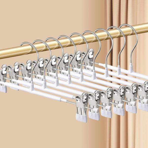 Multifunctional Adjustable Stainless Steel Hanger With Non-slip Clip  (Pack of 10)