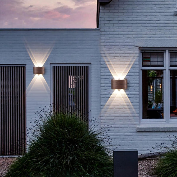 Wood colour LED wall light with warm light modern up and down wall lamp
