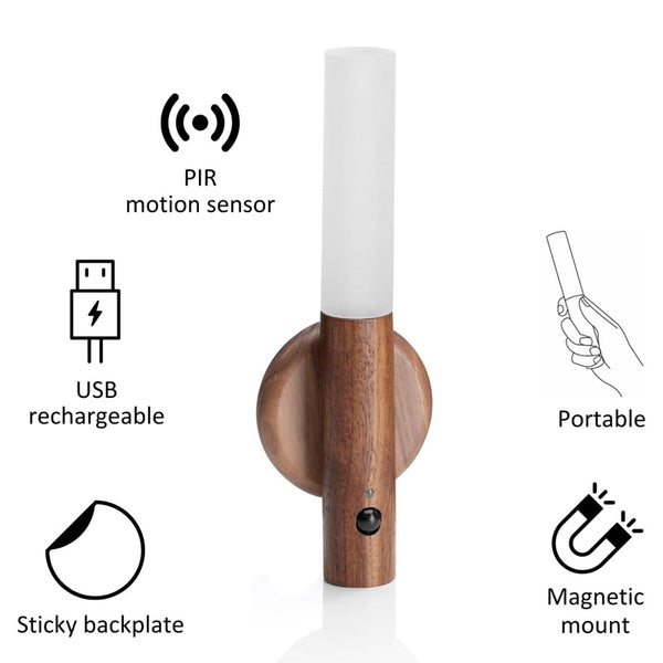 Rechargeable Motion Sensor LED Wall Light | Magnetic Wireless Night Lamp