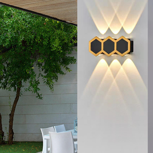 Outdoor Waterproof LED Wall Light | Indoor & Outdoor Modern Hexagon Wall Lamp