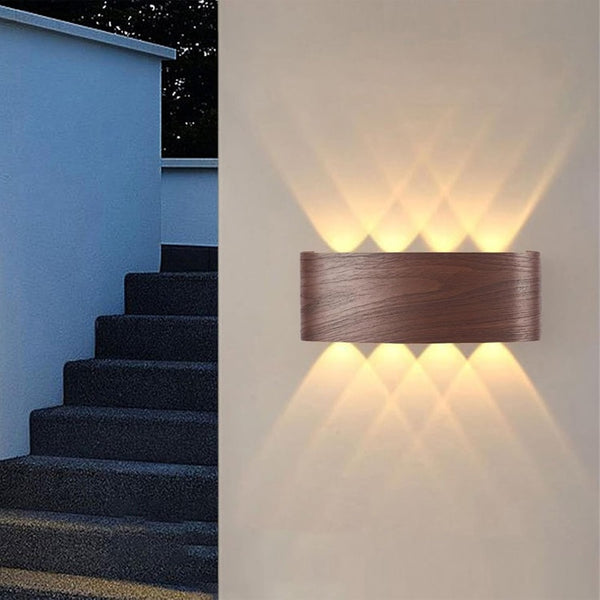 Wood Colour LED Wall Light Warm Light | Modern Up Down Wall Lamp