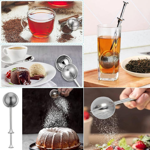 Amazing Home Stainless Steel Tea Filter Powder Shaker Flour Sugar Sieve Cake Decorating Tool Baking Accessory