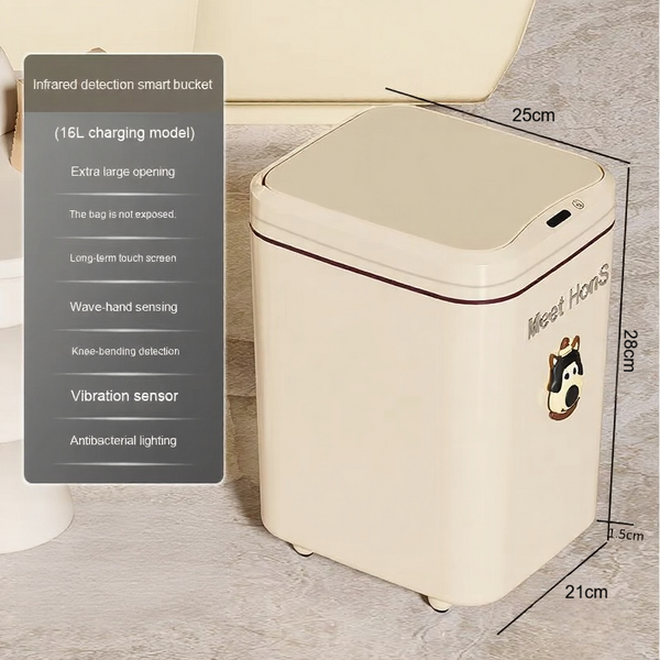 16L Smart Motion Sensor Trash Bin – Rechargeable Automatic Bag Fitting & Blue Light Antibacterial Waste Bin