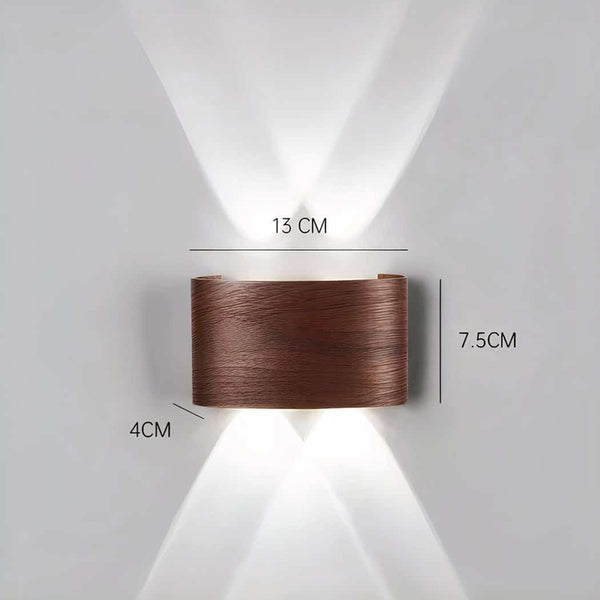 Wood Colour LED Wall Light Warm Light | Modern Up Down Wall Lamp