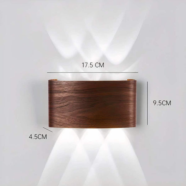 Wood Colour LED Wall Light Warm Light | Modern Up Down Wall Lamp