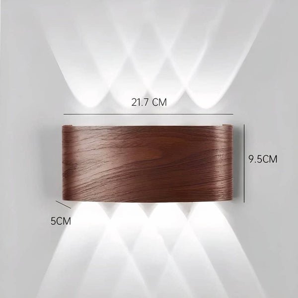 Wood Colour LED Wall Light Warm Light | Modern Up Down Wall Lamp