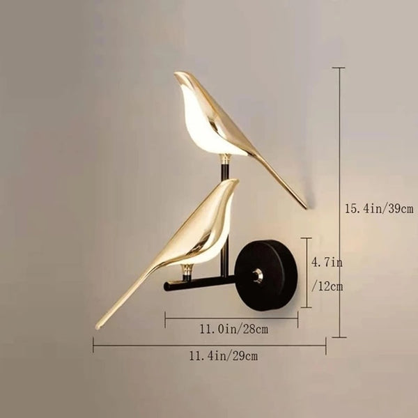 Modern Bird Wall Lamp | LED Wall Light With 3 Colour Lighting