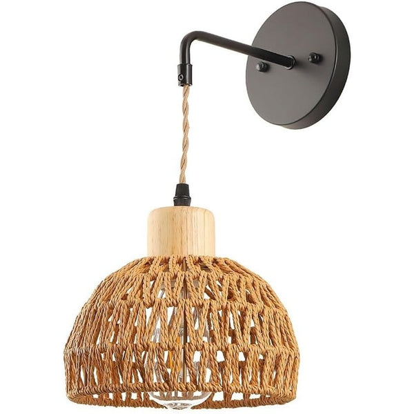 Rattan Wall Light | Bohemian Style Decorative Wall Lamp