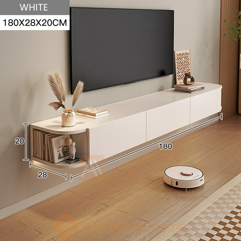 Anneli 180cm Wall Mounted Floating TV Shelf Entertainment Center White
