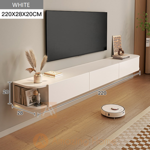 Anneli 220cm Wall Mounted Floating TV Shelf Entertainment Center White