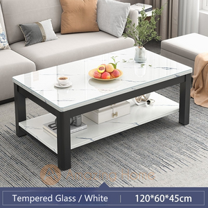 Walker 120cm Tempered Glass Rectangular Coffee Table White