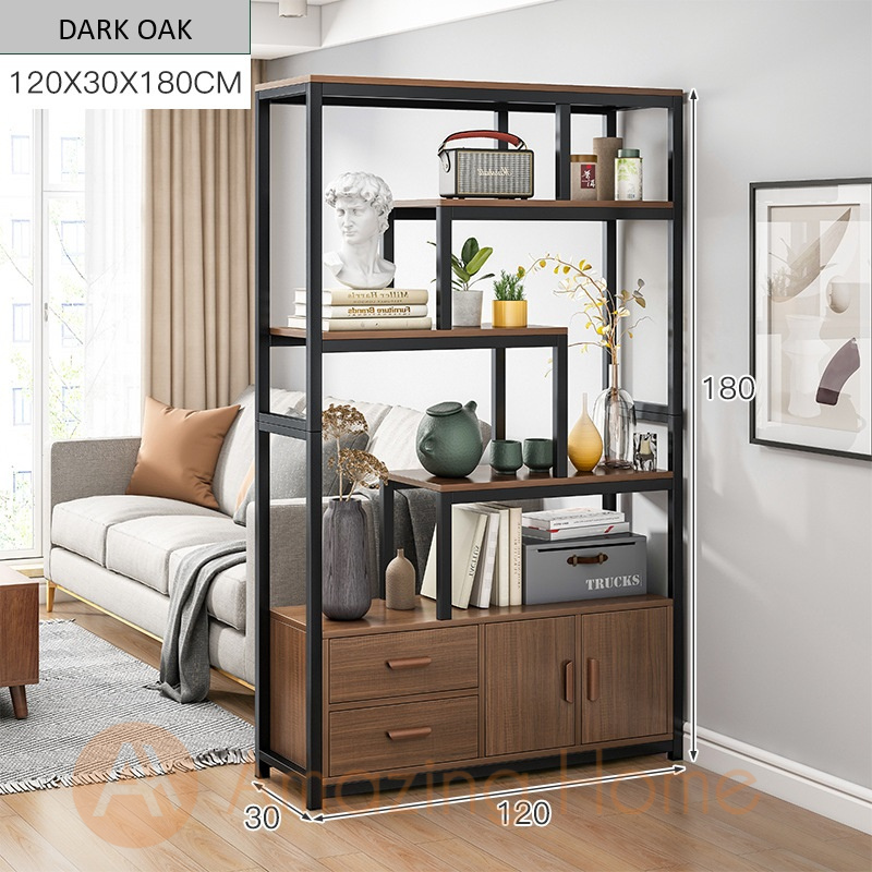 Harold 120cm Living Room Divider Partition Bookshelf Storage Rack ...