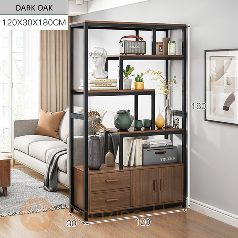 Harold 120cm Living Room Divider Partition Bookshelf Storage Rack