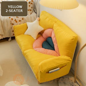 Solace 2 Seater Lazy Sofa Armrest Chair Sofa Bed Yellow