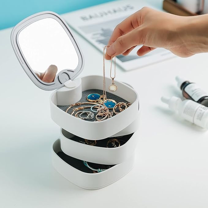 Amazing Home 360° Rotating Multi-Layer Square Jewelry Storage Box