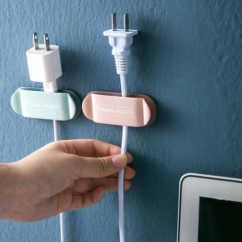Amazing Home Set of 4 Self-Adhesive Cable Plug Wire Holder