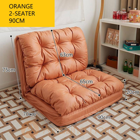 Alexis Leathaire Lazy Sofa Orange Sofa Bed