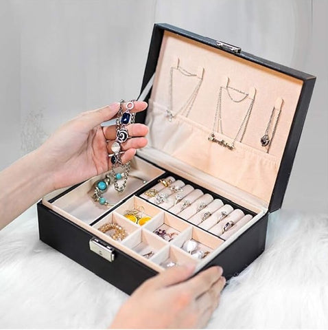 Amazing Home Double Layer Jewellery Accessories Organizer Box