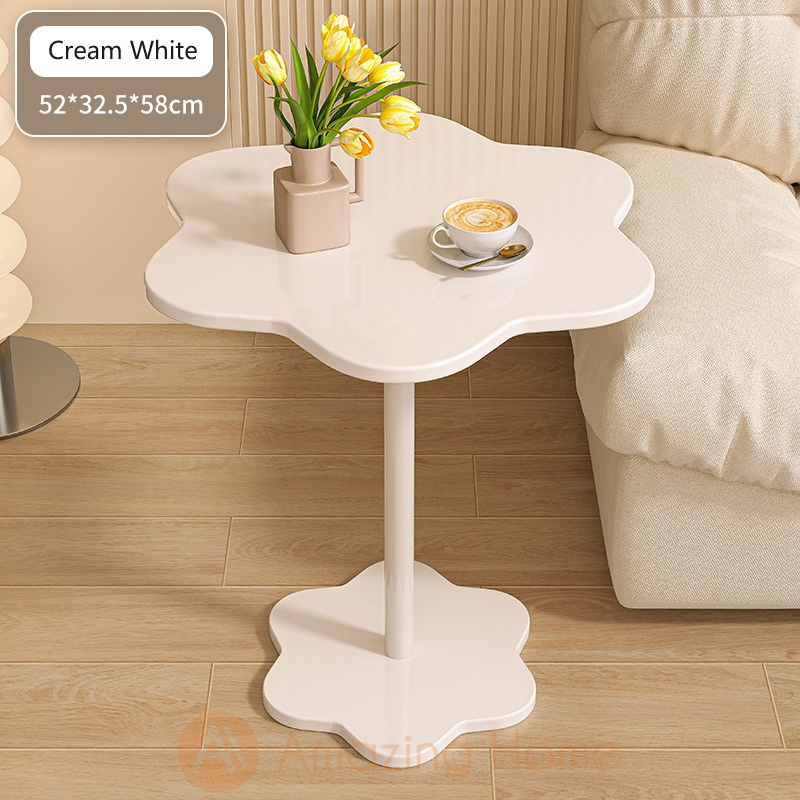 Snow Cream White Coffee Table Side Table Stand