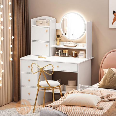 Frida 100cm Dressing Table With LED Mirror