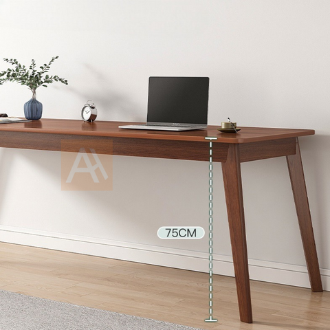 Aquino Oak 200cm Extra Long Wide Wooden Office Desk Study Table With Shelf