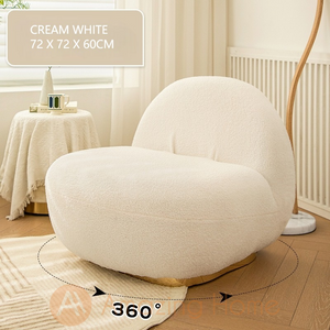 Codie 360 Degree Swivel Lazy Sofa Chair Cream White