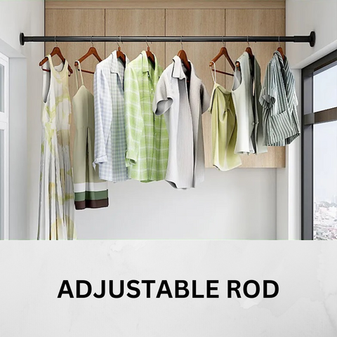 Amazing Home Stainless Steel Adjustable Curtain Rod Telescopic Pole Wall Mounted Cloth Rail