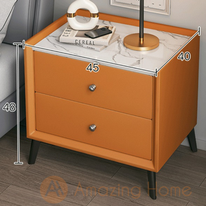 Otis Wood Bedside Cabinet Bedside Table Orange