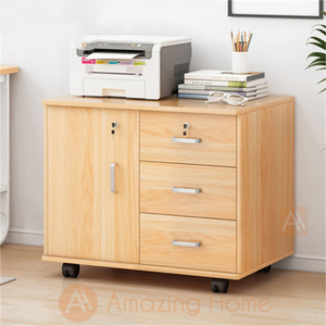 Frans File Drawer Cabinet With Locking Wheels Walnut