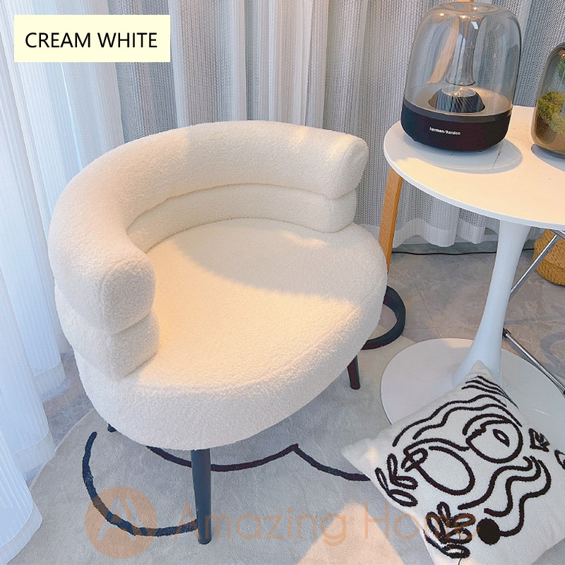 Codie Lazy Sofa Chair Steel Leg Cream White
