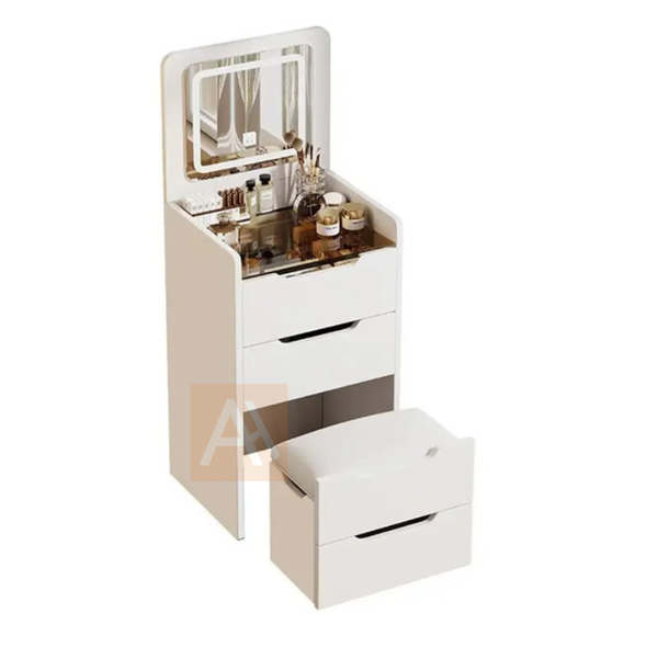 Frida 3 in 1 Dressing Table Set With Flip Top Mirror, LED Light & Hidden Storage Chair