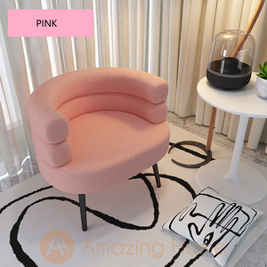 Codie Lazy Sofa Chair Steel Leg Cream Pink
