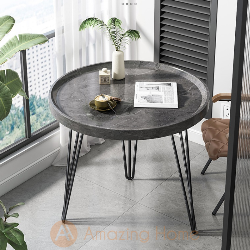 Neo Grey Round Coffee Table Side Table