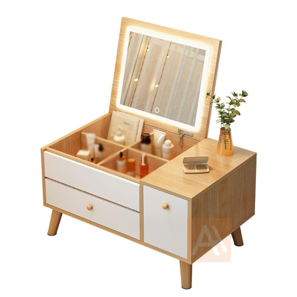 Cerlin Dressing Table With LED Light Makeup Cosmetic Storage Organizer
