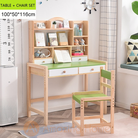Taffy 100cm Green Adjustable Height Children's Study Table & Chair Set