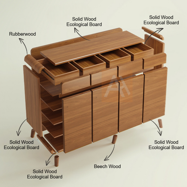 Alfson 160cm Solid Wood Thickened Ecological Board Shoe Cabinet Storage