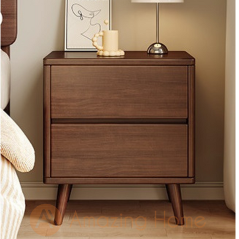 Donahue 2 Drawer Bedside Cabinet Solid Wood Ecological Board Bedside Table Oak