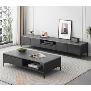 Soroya 180cm TV Cabinet Console Table With 120cm Coffee Table Set Grey