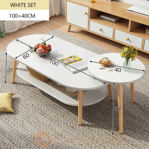 Vesely Nesting Coffee Table White