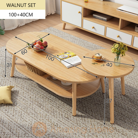 (HOT OFFERS) Vesely Nesting Coffee Table Walnut