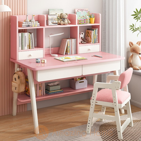 Lennon Pink Children Study Table Medium With Chair Set