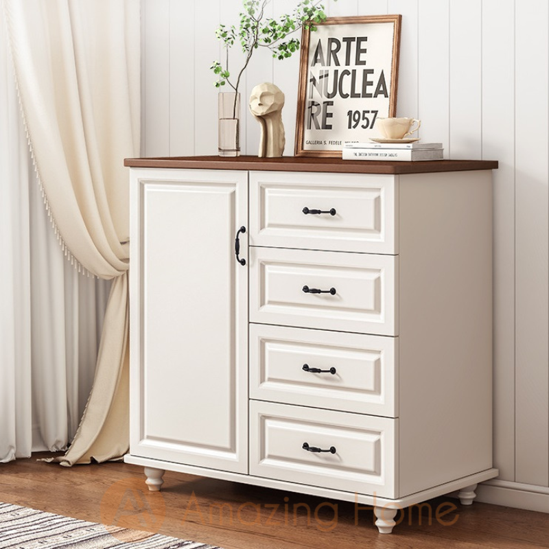 Aksel 1 Door 4 Drawer Storage Chest Cabinet