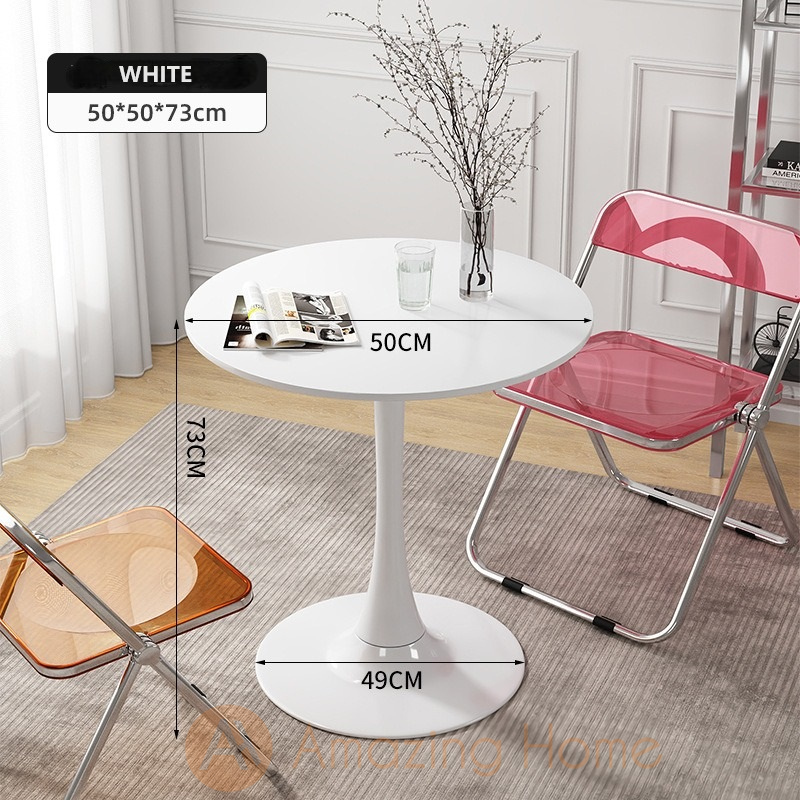 Larren Cone Shape Round Coffee Table 50cm Cream White